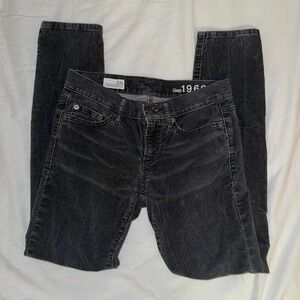 Gap‎ 1969 Always Skinny Corduroy Pants Charcoal Gray Womens 24P Low Rise